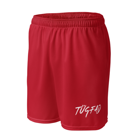 Red Unisex Mesh Shorts w/ pockets