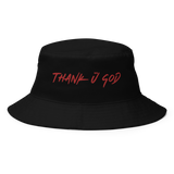 Red Thank Ü God Script Bucket Hat