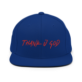 Red Thank Ü God Script Snapback Hat