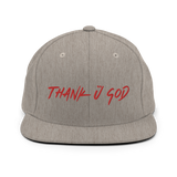 Red Thank Ü God Script Snapback Hat